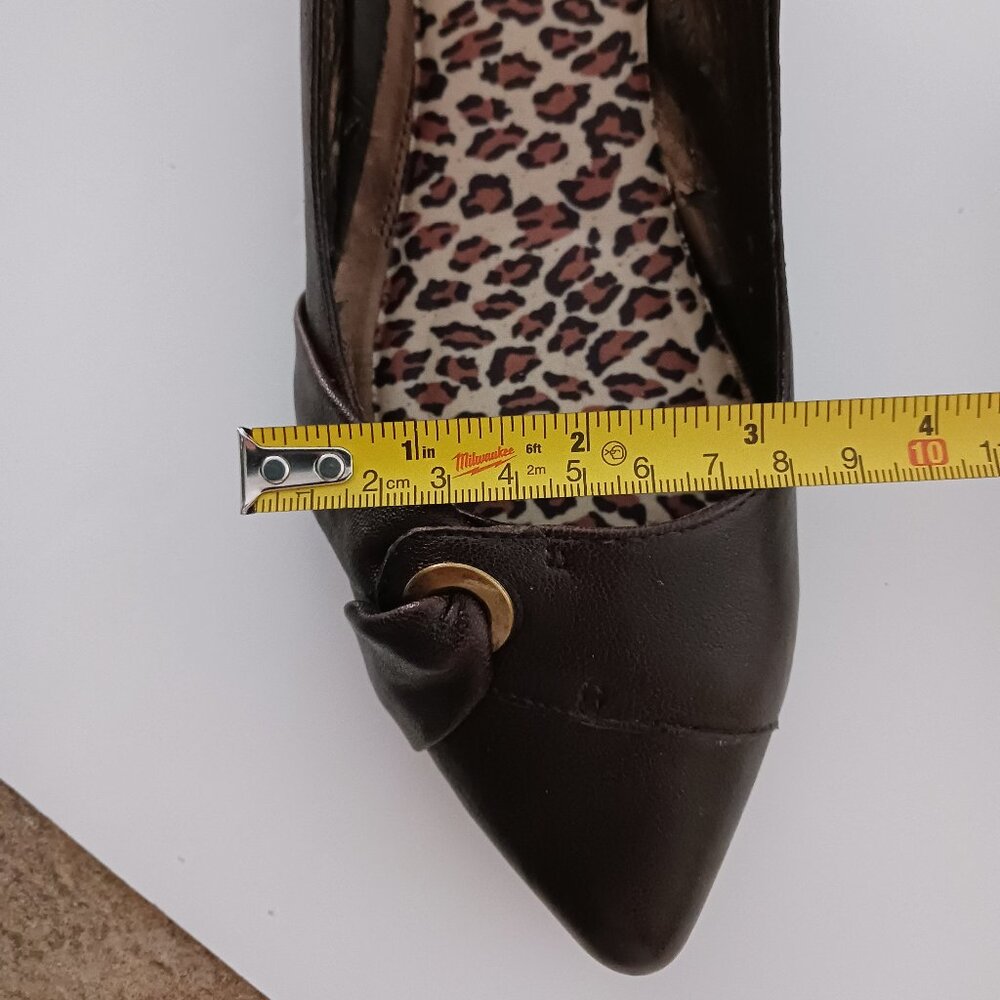 ALDO Rochlin-22 Low Wedge Heel Leather Dress Formal Shoes Brown Size 7/38 B - Picture 13 of 15